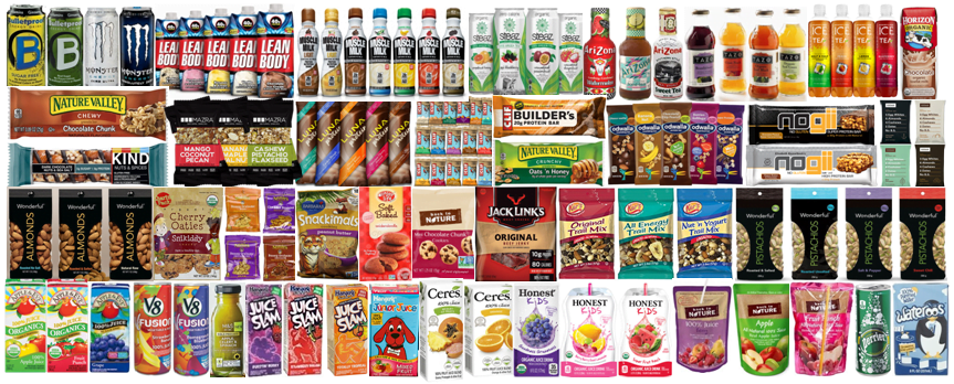 Popular Energy, Sparkling and Vitamin Drinks
Nuts, Jerkies and Oat Snacks