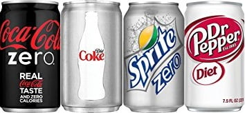 Diet and Zero Calories Carbonated Drinks